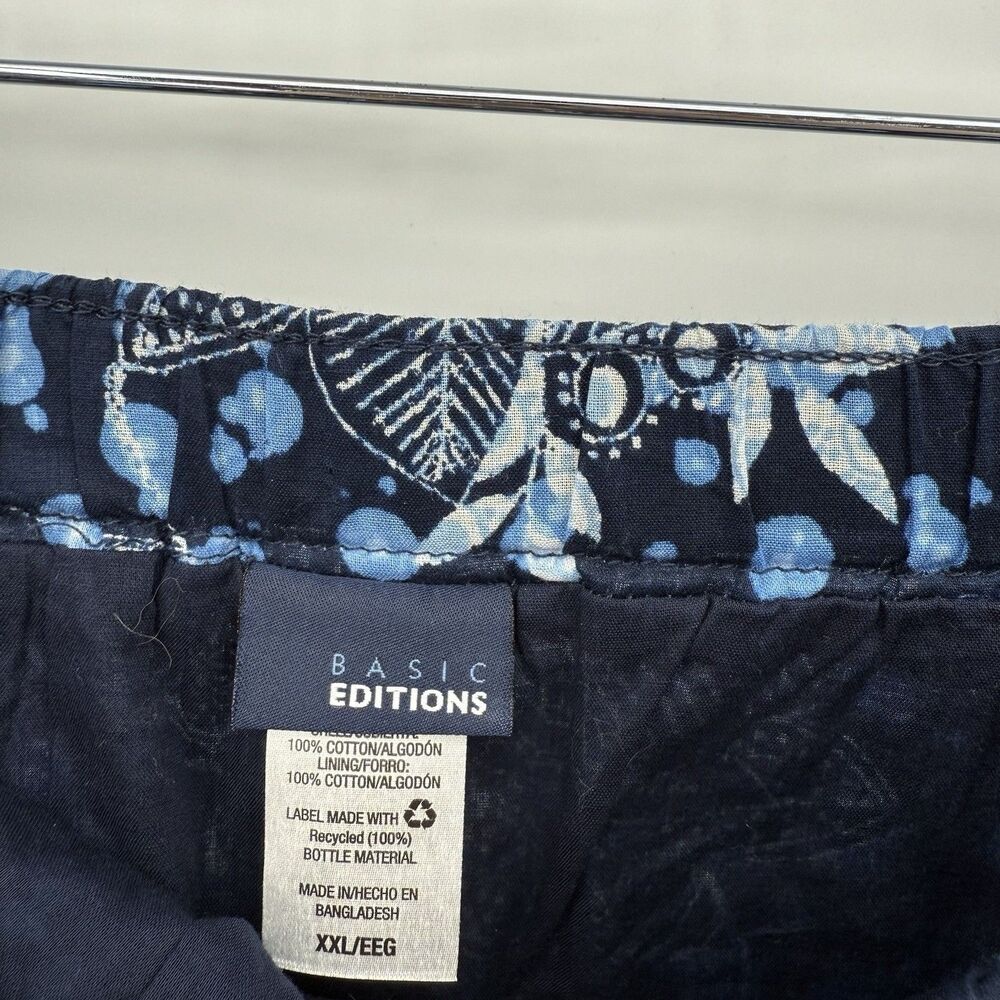 Basic Editions Blue Pattern Elastic Midi Skirt Pl… - image 6